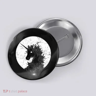 Distressed Unicorn Emblem Button