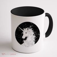 Distressed Unicorn Emblem Coffee Mug thumb 1