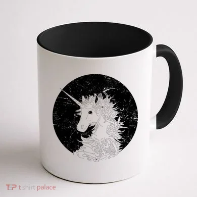 Distressed Unicorn Emblem Coffee Mug back