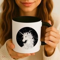 Distressed Unicorn Emblem Coffee Mug thumb 3
