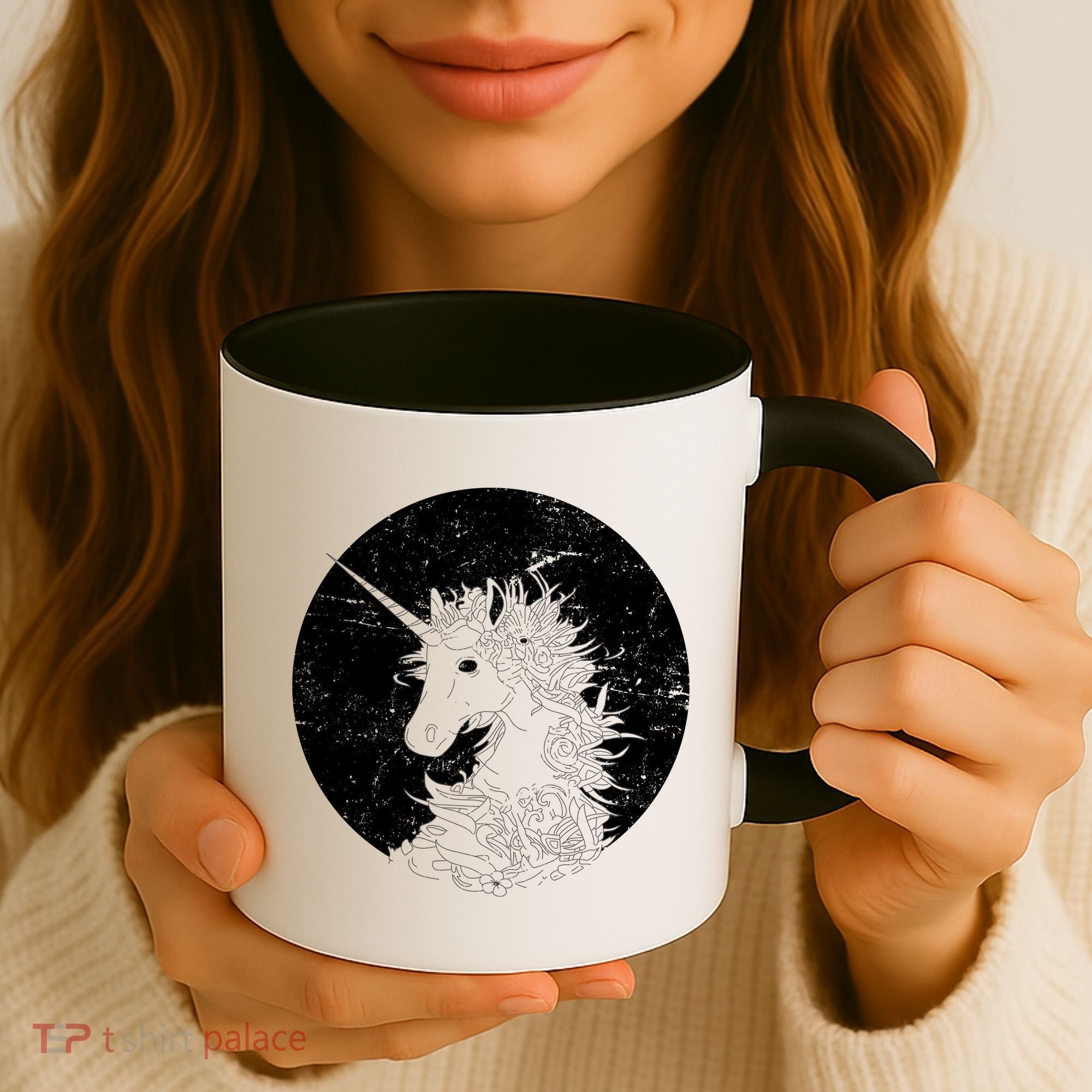 Distressed Unicorn Emblem Coffee Mug
