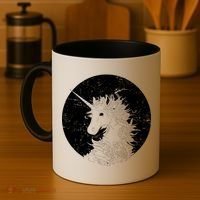 Distressed Unicorn Emblem Coffee Mug thumb 4