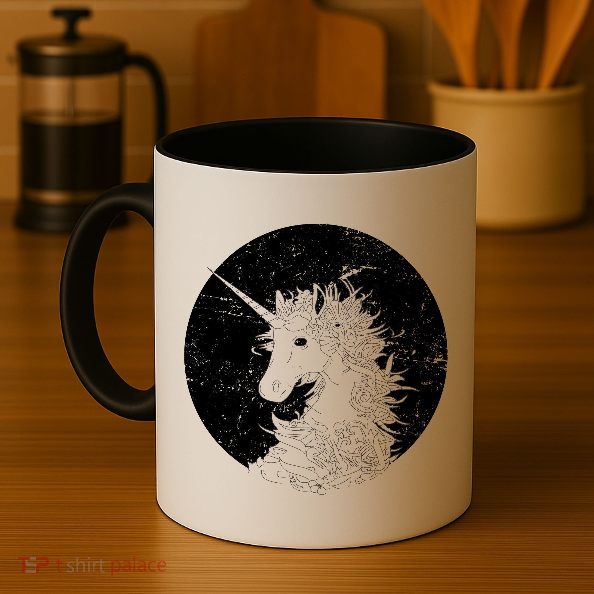 Distressed Unicorn Emblem Coffee Mug