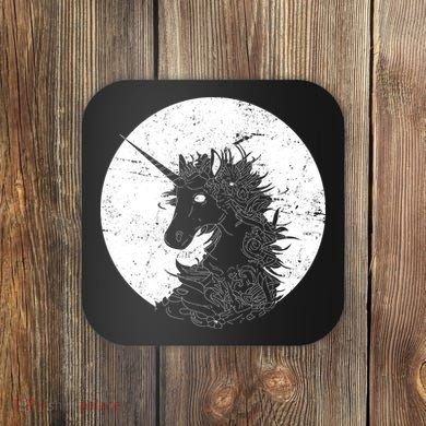 Distressed Unicorn Emblem Coaster