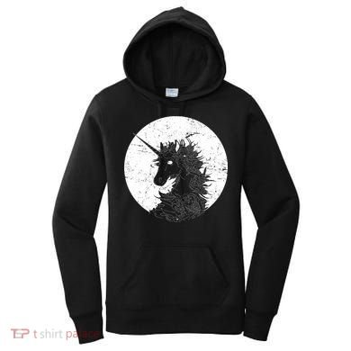 Distressed Unicorn Emblem Women's Hoodie