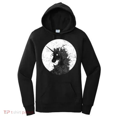 Distressed Unicorn Emblem Women's Hoodie