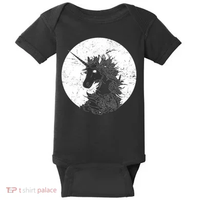 Distressed Unicorn Emblem Baby Bodysuit