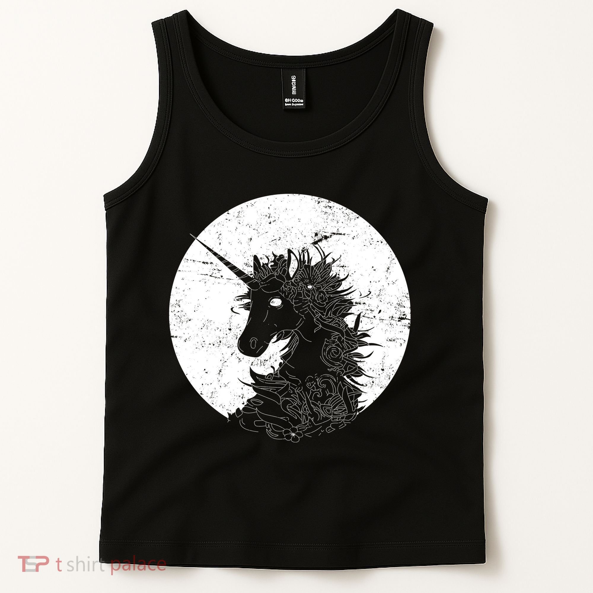 Distressed Unicorn Emblem Tank Top