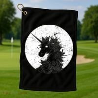 Distressed Unicorn Emblem Golf Towel thumb 1