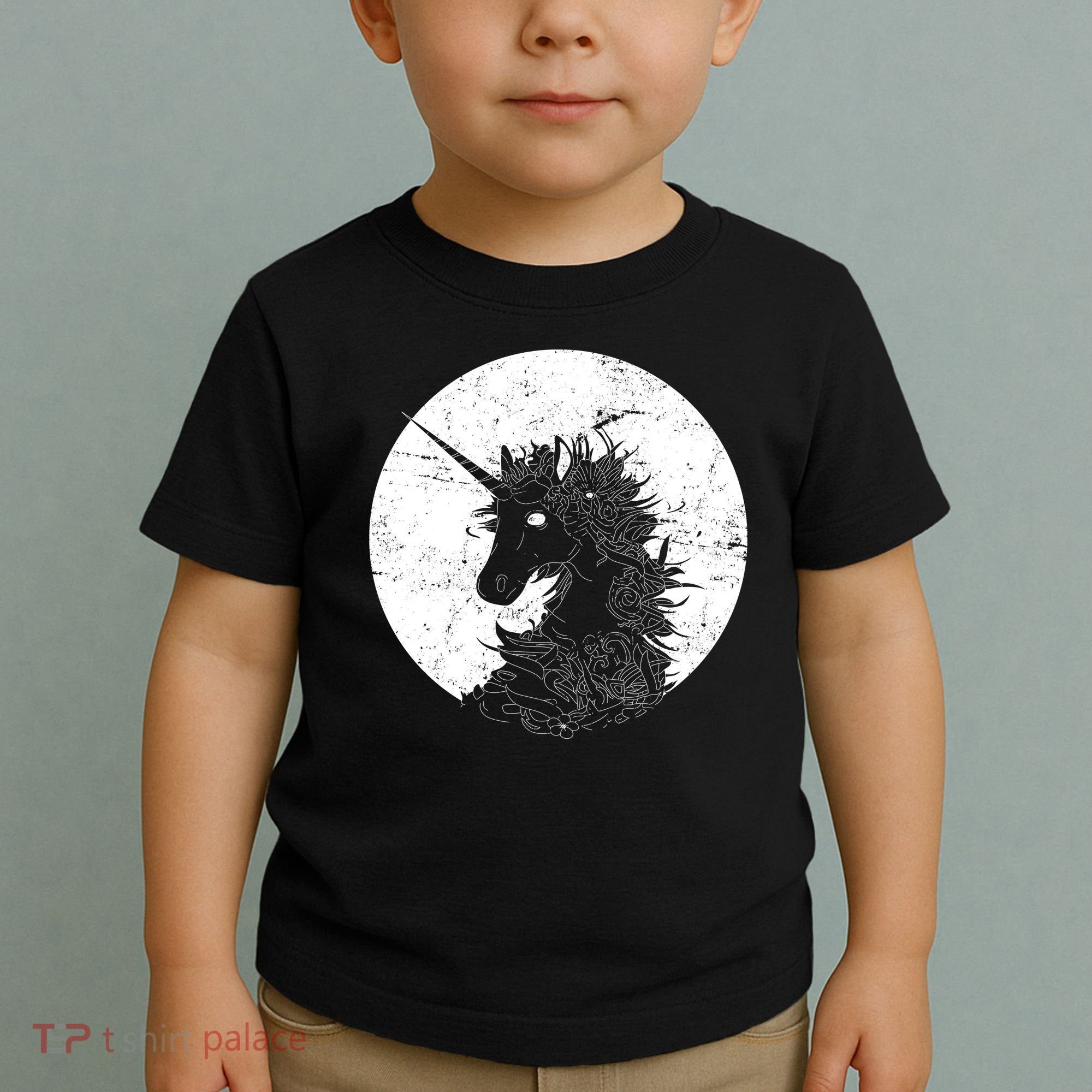 Distressed Unicorn Emblem Toddler T-Shirt
