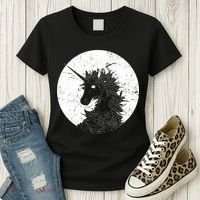 Distressed Unicorn Emblem Women's T-Shirt thumb 3