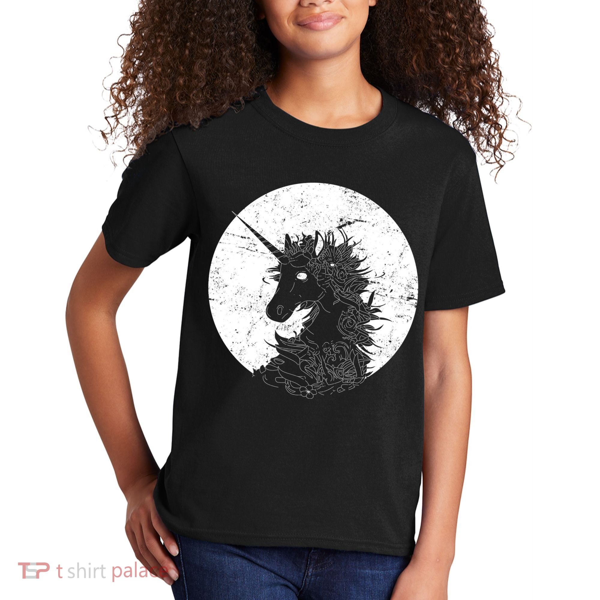 Distressed Unicorn Emblem Kids T-Shirt