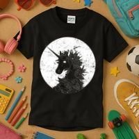 Distressed Unicorn Emblem Kids T-Shirt thumb 3