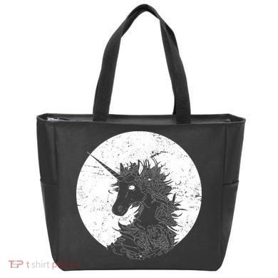 Distressed Unicorn Emblem Tote Bag