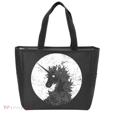 Distressed Unicorn Emblem Tote Bag