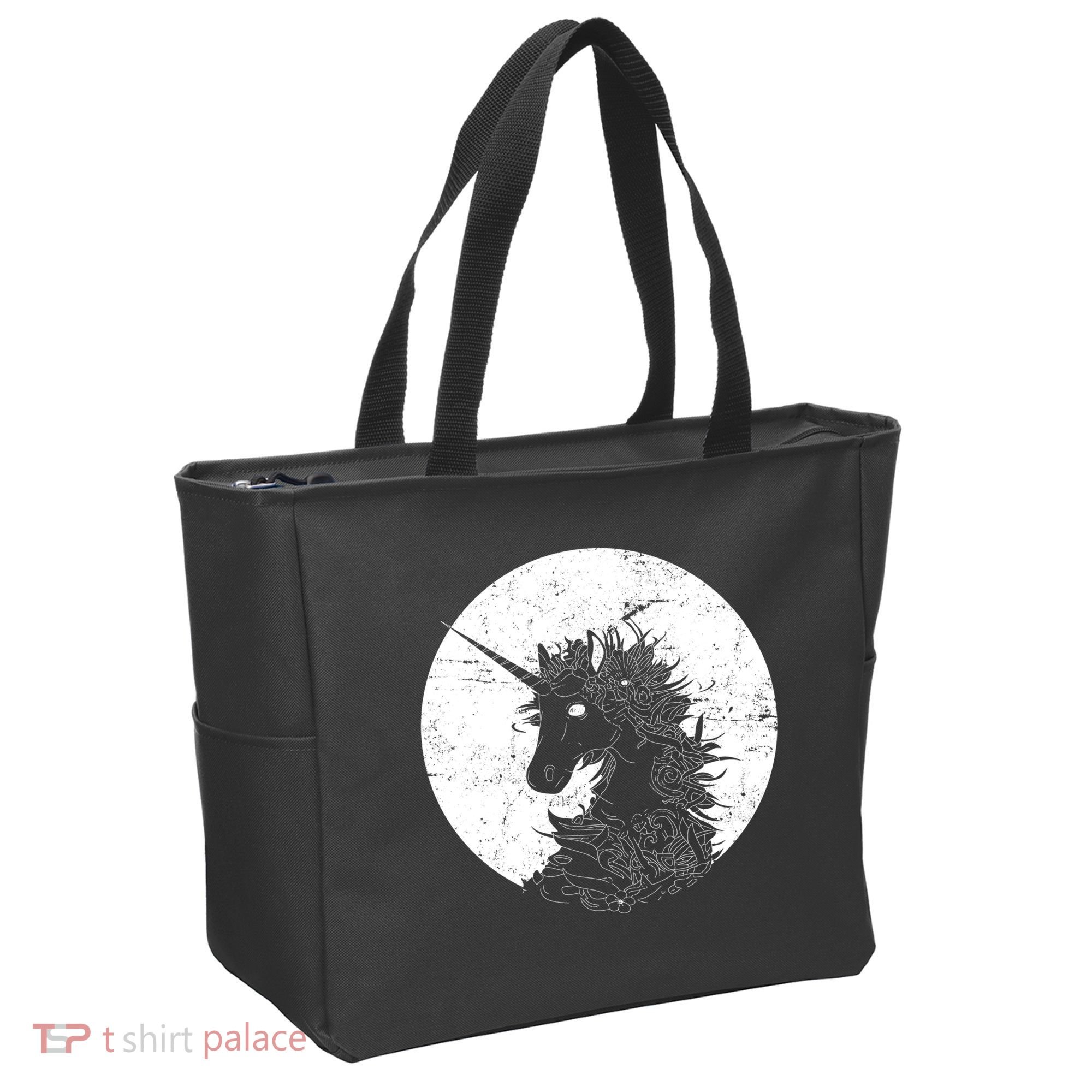 Distressed Unicorn Emblem Tote Bag