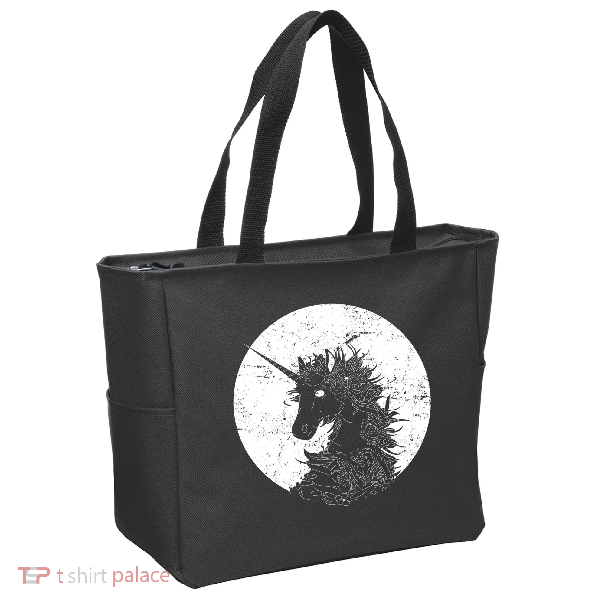 Distressed Unicorn Emblem Tote Bag