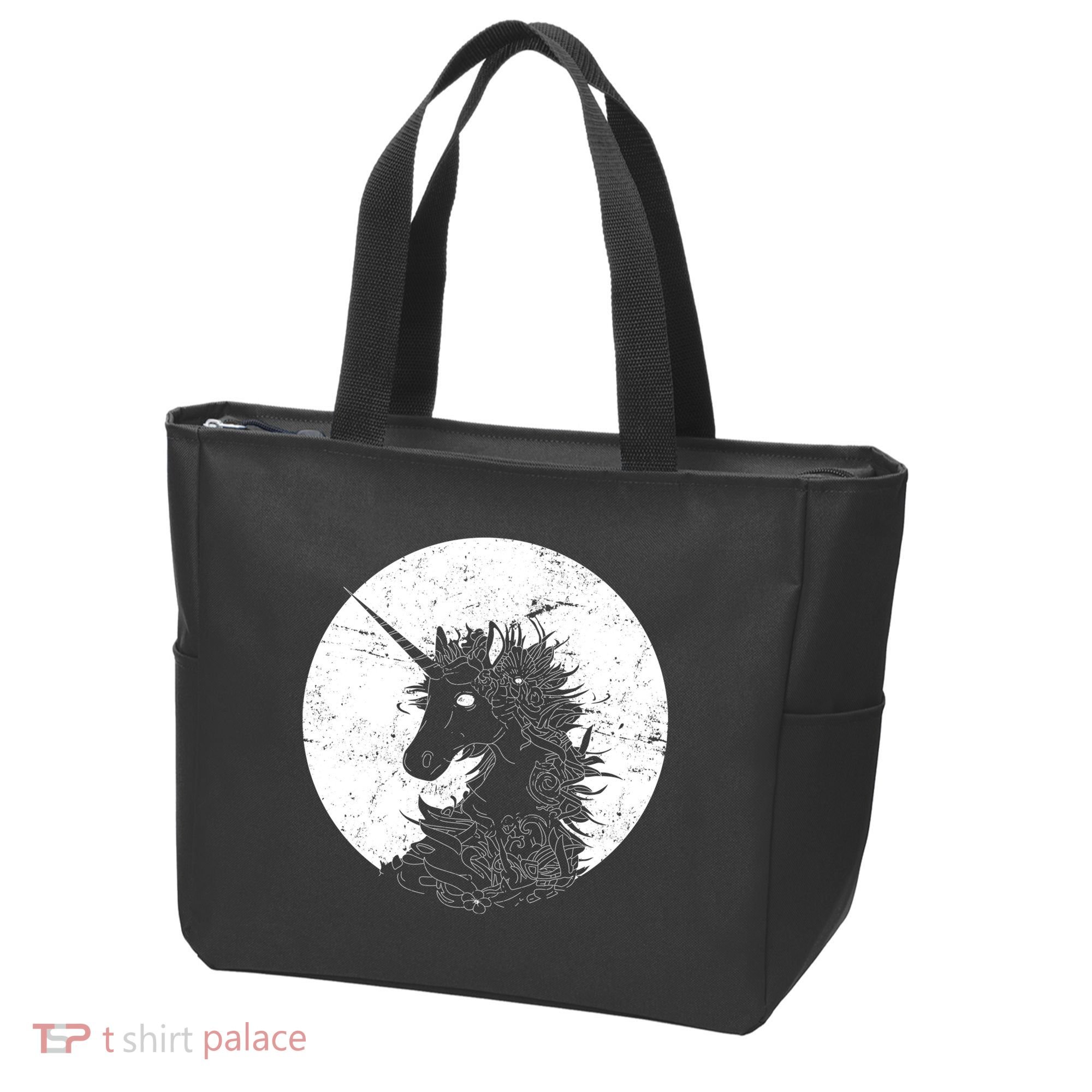 Distressed Unicorn Emblem Tote Bag