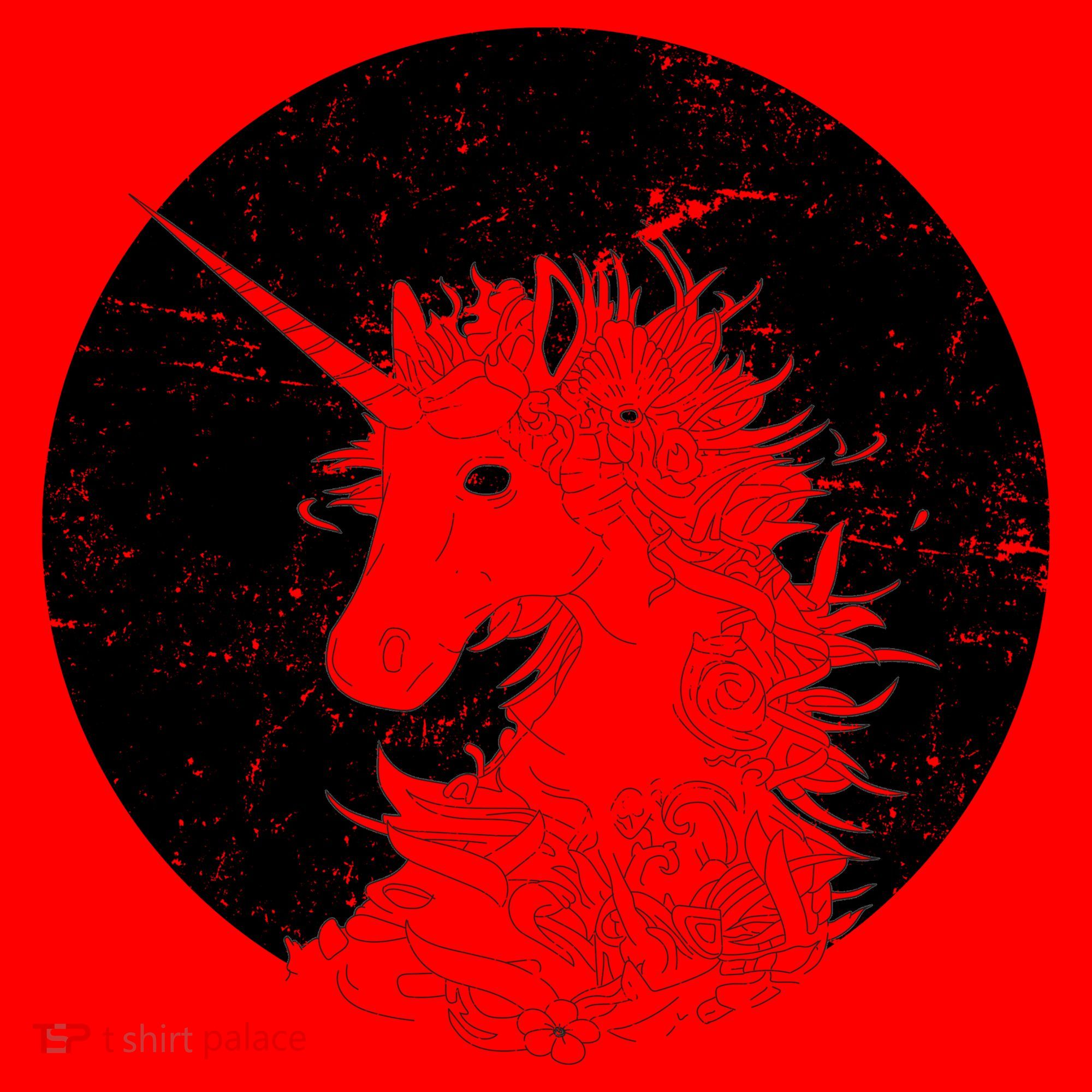 Distressed Unicorn Emblem Santa Hat