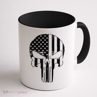 Distressed USA American Skull Coffee Mug thumb 1
