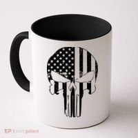 Distressed USA American Skull Coffee Mug thumb 0