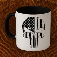 Distressed USA American Skull Coffee Mug thumb 2
