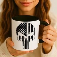 Distressed USA American Skull Coffee Mug thumb 3