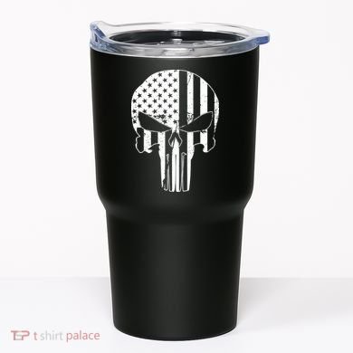 Distressed USA American Skull Tumbler