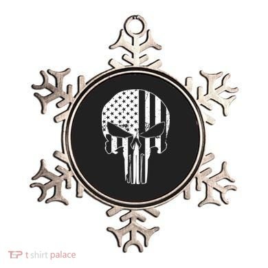Distressed USA American Skull Ornament