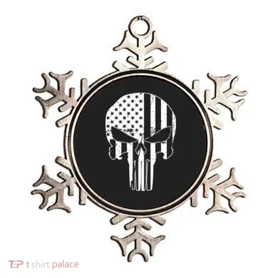 Distressed USA American Skull Ornament