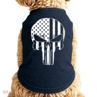 Distressed USA American Skull Doggie Tank thumb 0