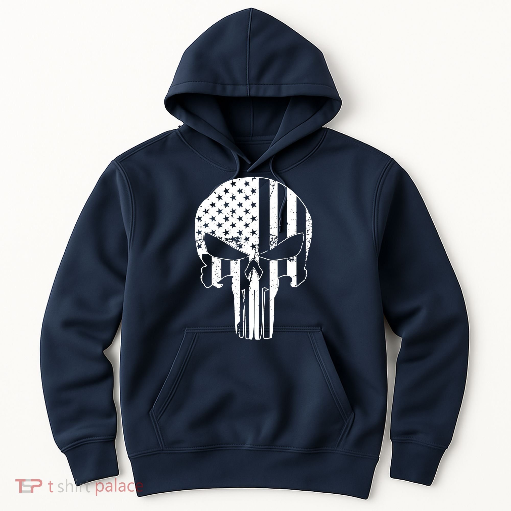 Distressed USA American Skull Hoodie