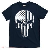 Distressed USA American Skull T-Shirt thumb 0