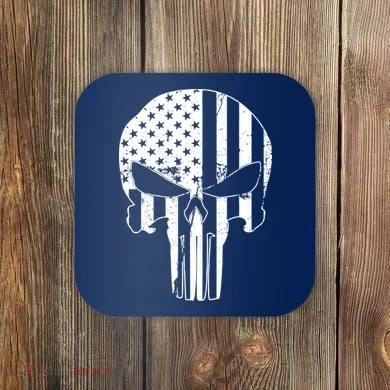 Distressed USA American Skull Coaster