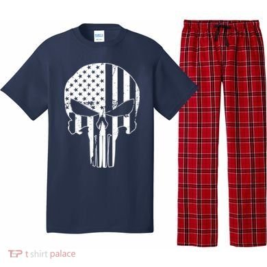 Distressed USA American Skull Pajama Set