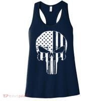 Distressed USA American Skull Women's Tank Top thumb 0