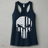 Distressed USA American Skull Women's Tank Top thumb 3