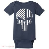 Distressed USA American Skull Baby Bodysuit thumb 0