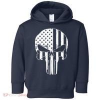 Distressed USA American Skull Toddler Hoodie thumb 0