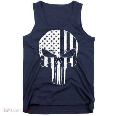Distressed USA American Skull Tank Top