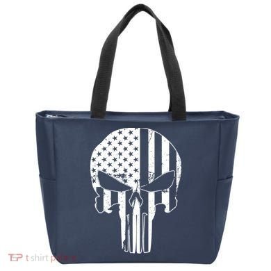 Distressed USA American Skull Tote Bag