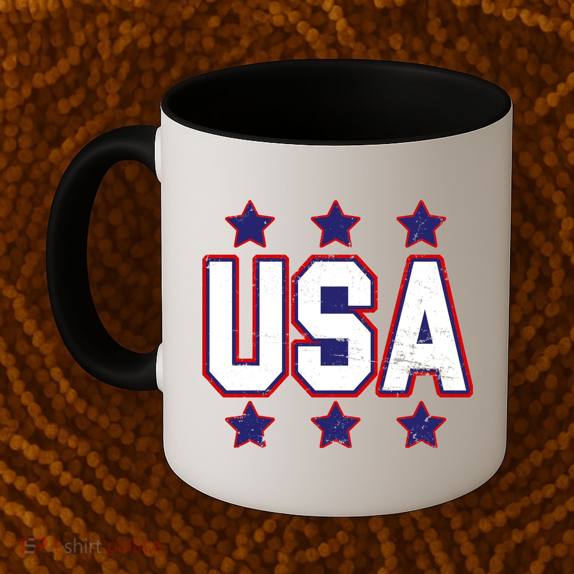 Distressed USA Patriotic Logo Coffee Mug
