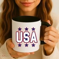 Distressed USA Patriotic Logo Coffee Mug thumb 3