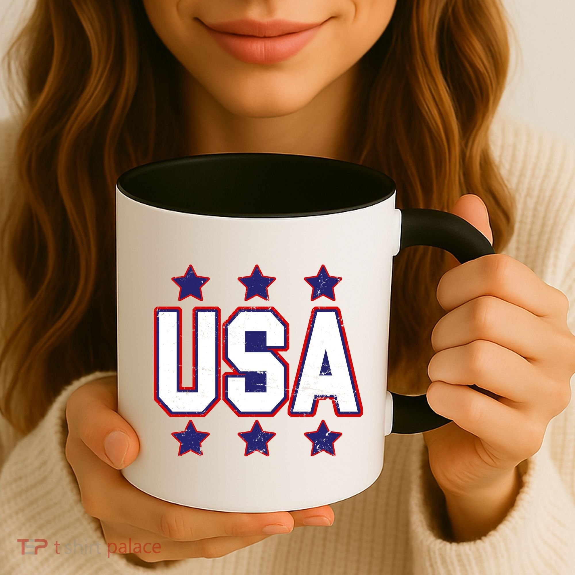 Distressed USA Patriotic Logo Coffee Mug