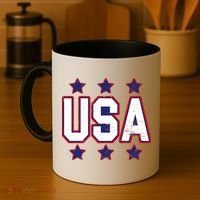 Distressed USA Patriotic Logo Coffee Mug thumb 4