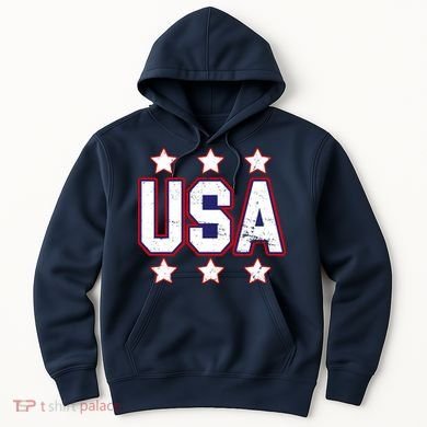 Distressed USA Patriotic Logo Hoodie