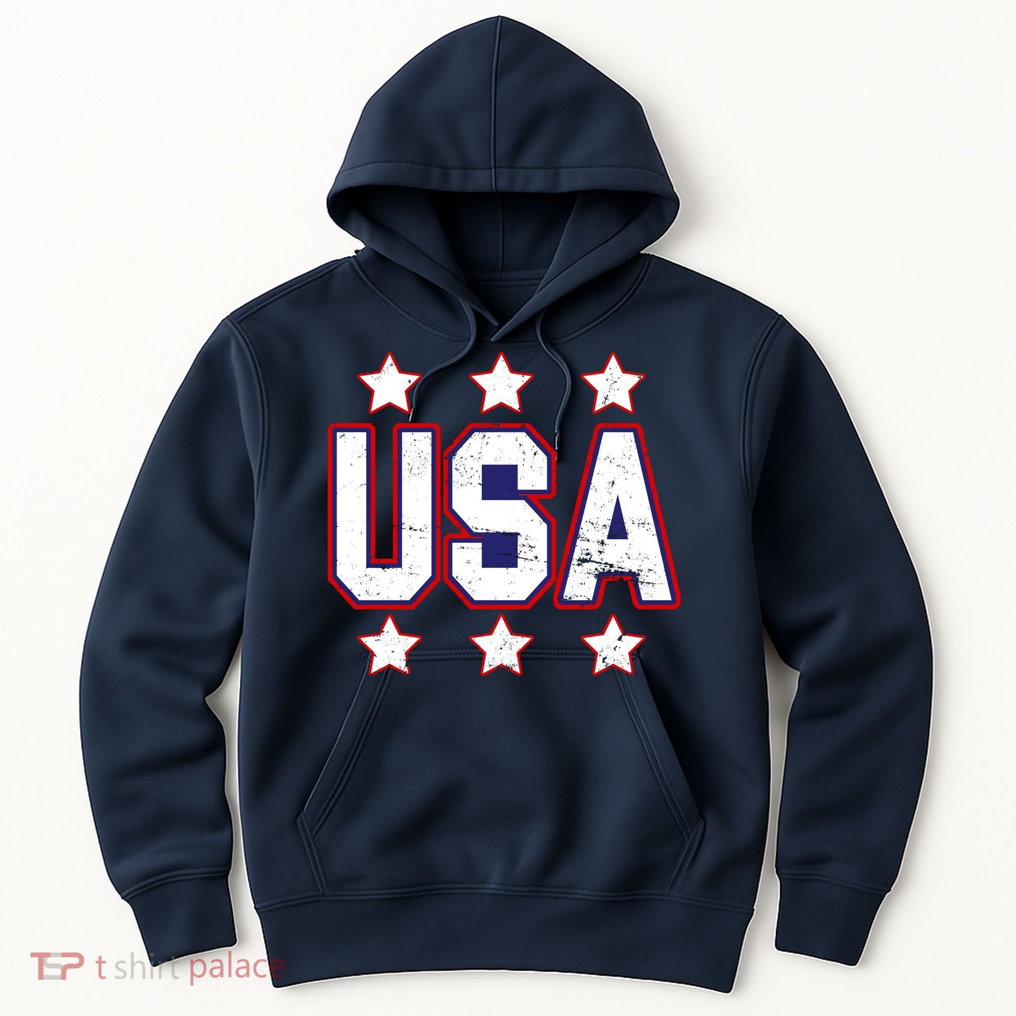 Distressed USA Patriotic Logo Hoodie