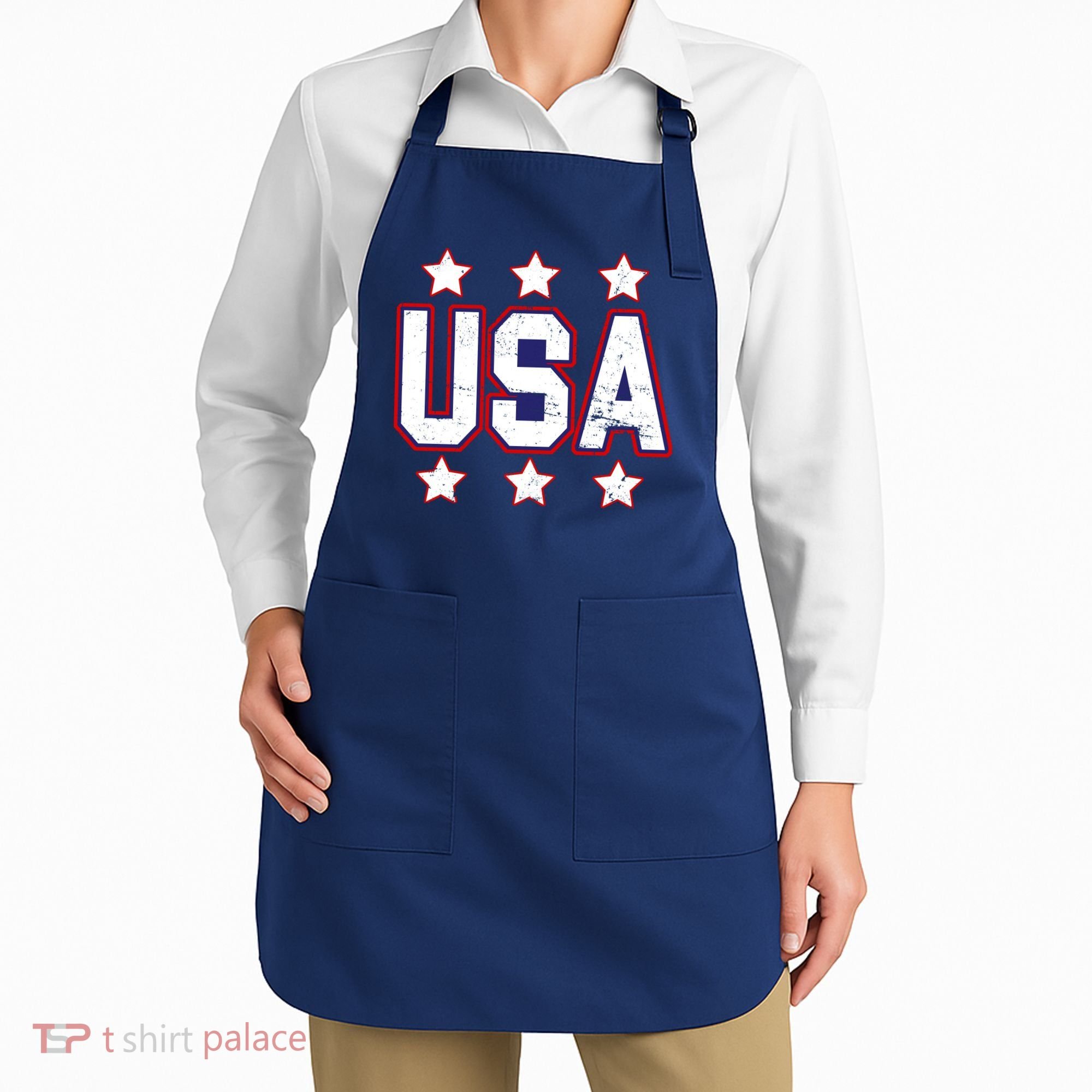 Distressed USA Patriotic Logo Apron