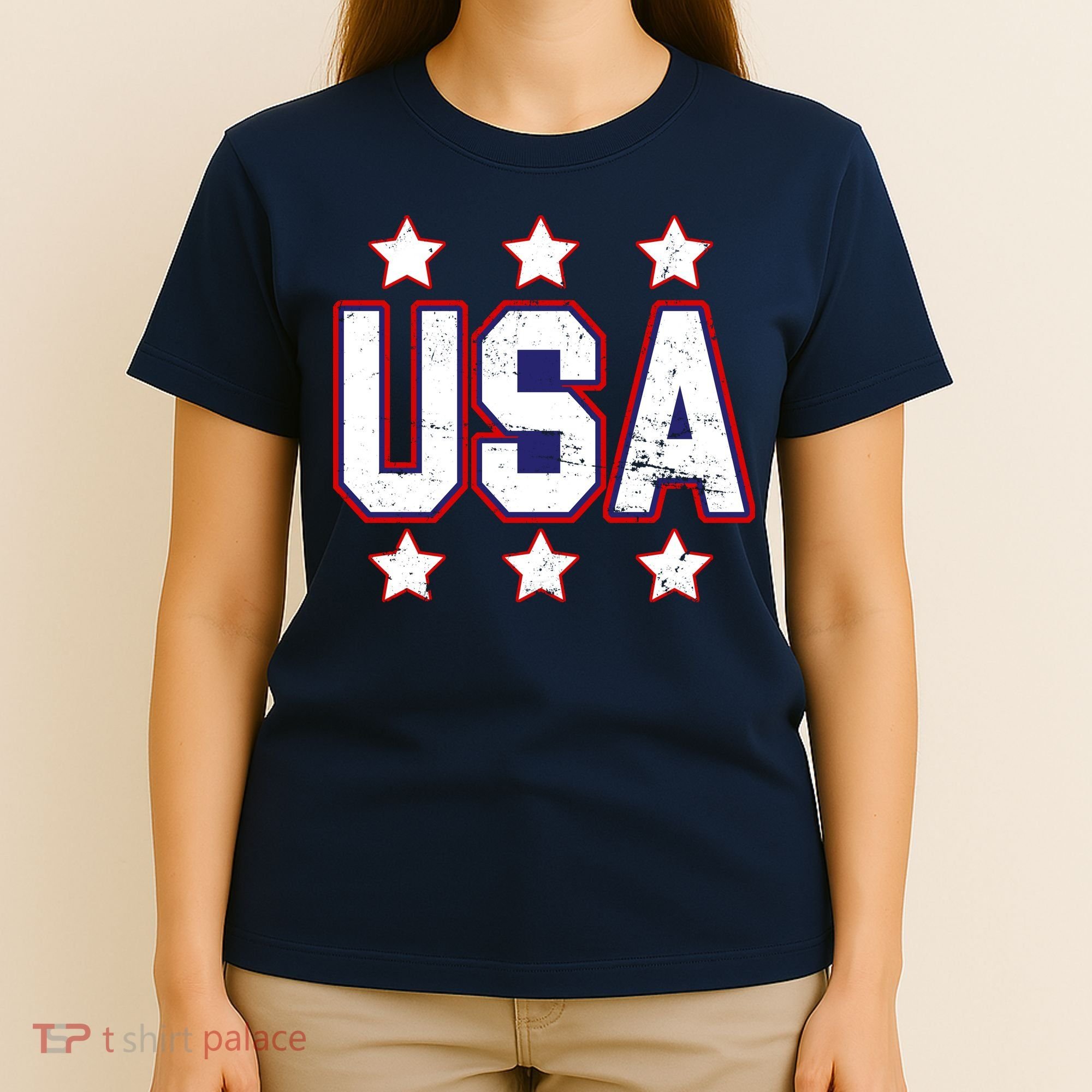 Distressed USA Patriotic Logo T-Shirt
