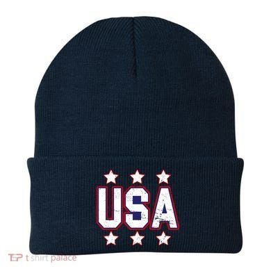 Distressed USA Patriotic Logo Beanie